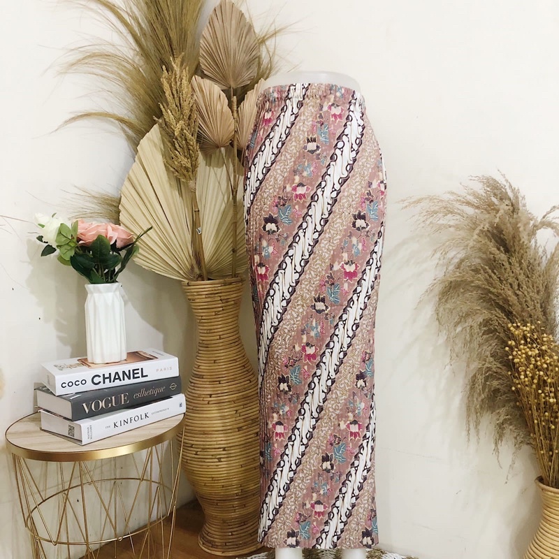 ROK BATIK PLISKET-Anggrek Pink Dusty