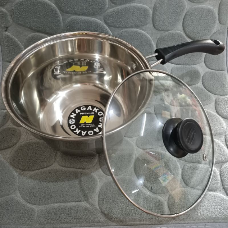 panci korea stainless/ panci susu tutup kaca/ panci masak mie nagako