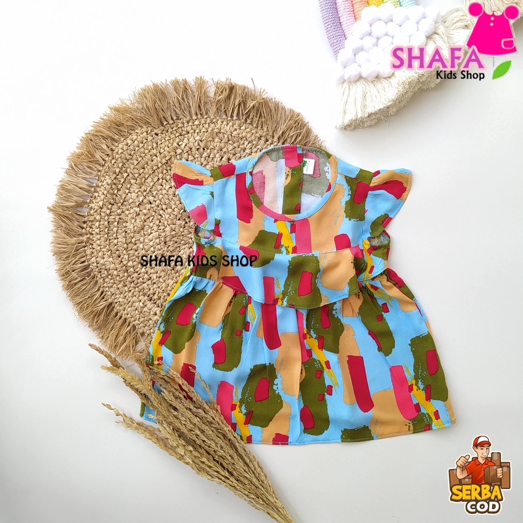DRESS ANAK BAYI PEREMPUAN USIA 3 BULAN - 18 BULAN / BAJU PAKAIAN ANAK BAYI PEREMPUAN / NEWBORN / RAYON VISCOSE-XS007