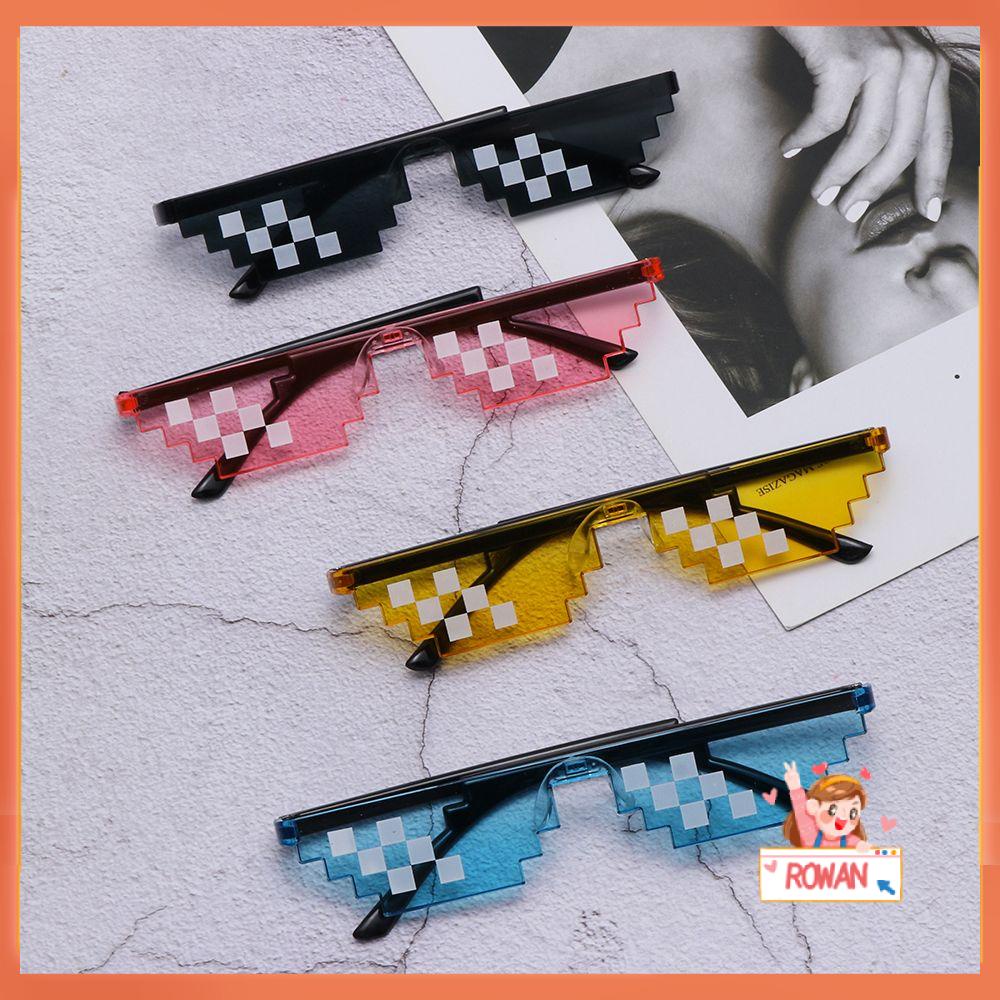 ROW Retro Thug Life Sunglasses Gift Favors Pixel Mosaic Sunglasses Birthday/Party Fashion Men &amp; Women Cosplay Gamer Robot Sunglasses