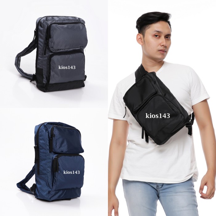 Slingbag Multifungsi / Tas Ransel Kecil / Tas Selempang Pria & Wanita - GREY