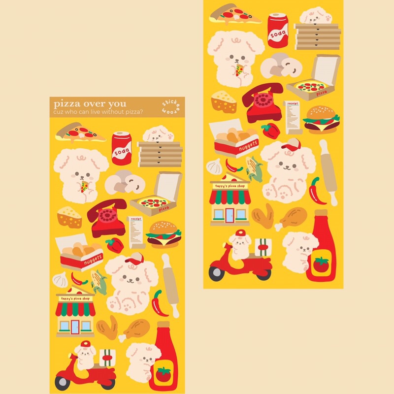 

Pizza over you - sticker set / stiker sheet for jounaling, polcos, decoration, etc