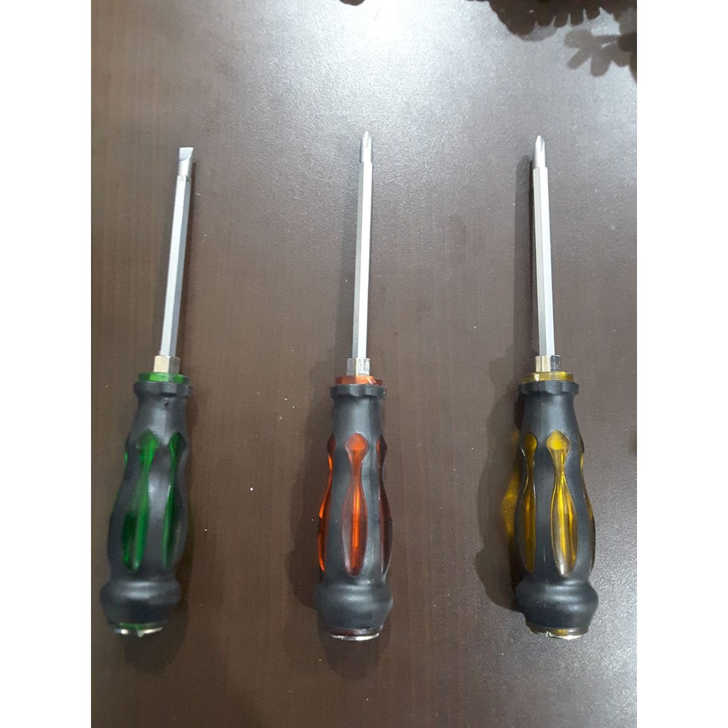 Obeng Magnet Ketok Lapis Karet Bolak Balik Plus Minus 4 inch Weldom