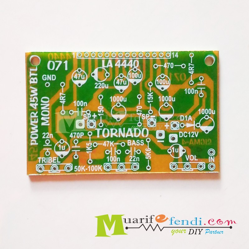 PCB Power Amplifier BTL 45Watt IC LA4440 4440 Power Mobil TORNADO