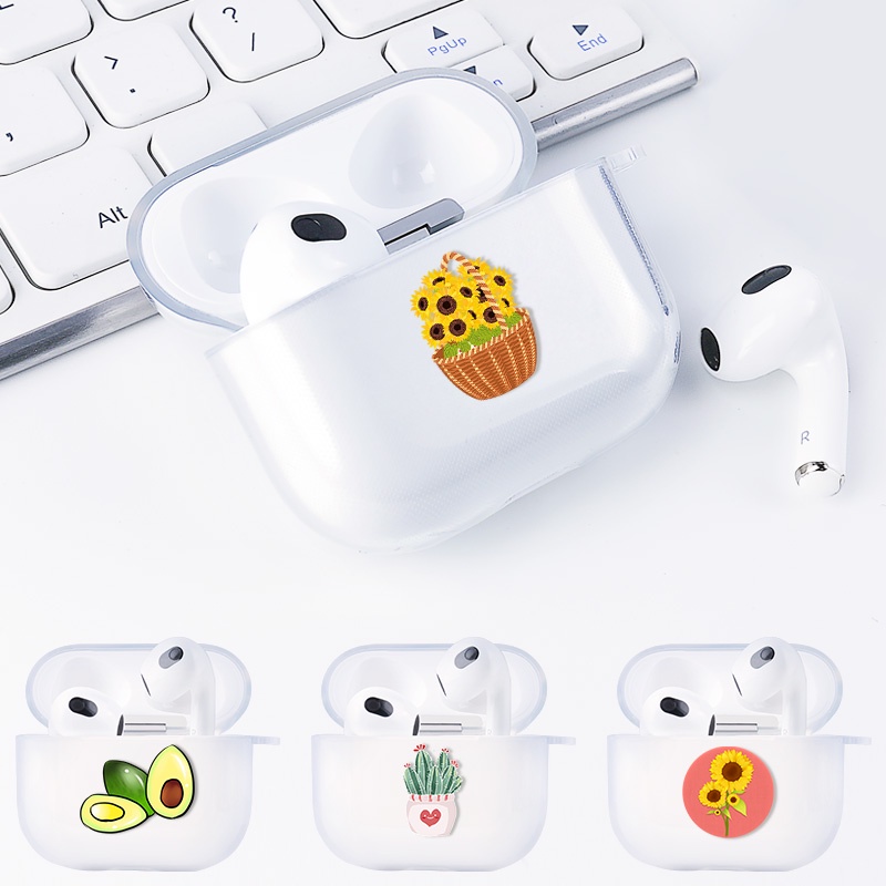 Casing Silikon TPU Motif Bunga Untuk Apple Airpods 3