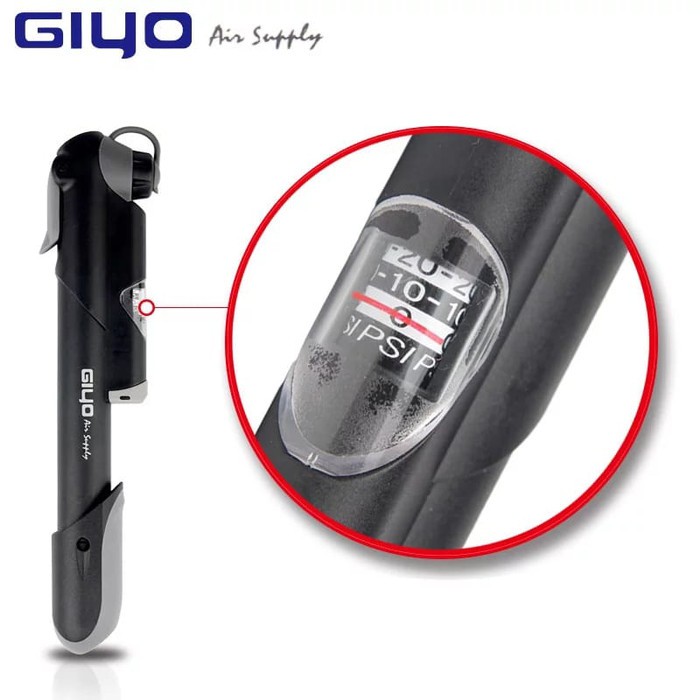 Giyo GP 41s Air Supply Pompa Sepeda Portable meteran pressure gauge