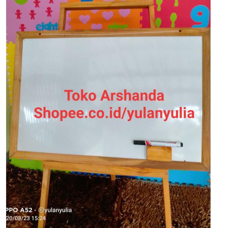 

[KODE PRODUK Y13] papan tulis 40x60 white board +standing gratis spidol dan penghapus