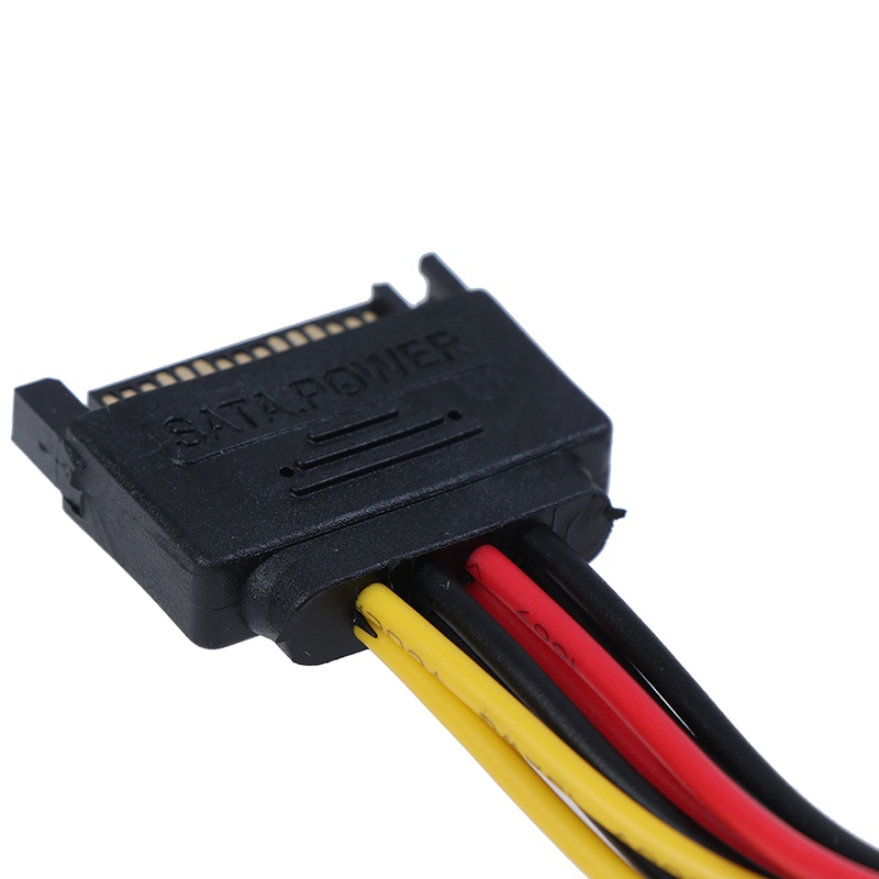 {LUCKID}15Pin SATA male to double 4 pin molex female ide hdd power harddrive cable
