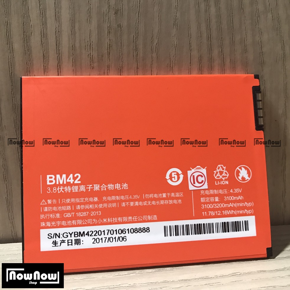 Baterai XiaoMi Redmi Note 1 BM42 Original Batre Batrai Battery HP