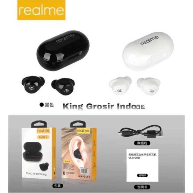 Headset Bluetooth Realme Buds 9 ( Model Touch ) True Wireless Earbuds Realme Buds 9