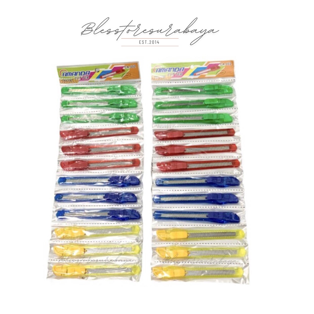 

[BS 588] (Ecer) Cutter - Pemotong Kertas - Pisau Cutter Plastik