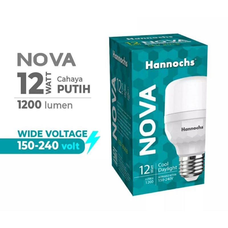 Jual Hannochs Lampu Led Nova 12 Watt Cahaya Putih 12w ( Paket 3pcs ...