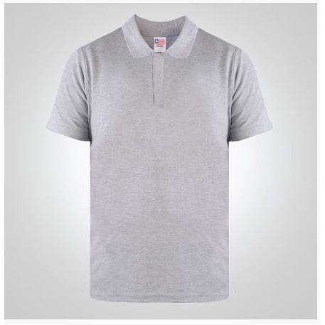 Baju Kaos Polo Polos Warna Sport Grey Bahan Katun