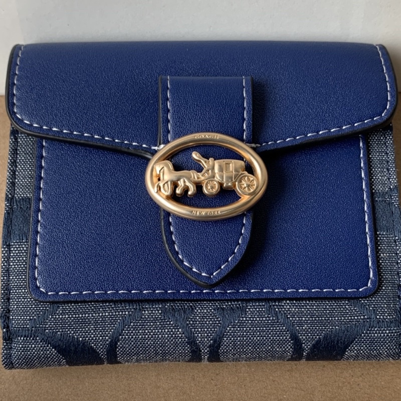 Coach Georgie Small Wallet In Signature Chambray (C4103)