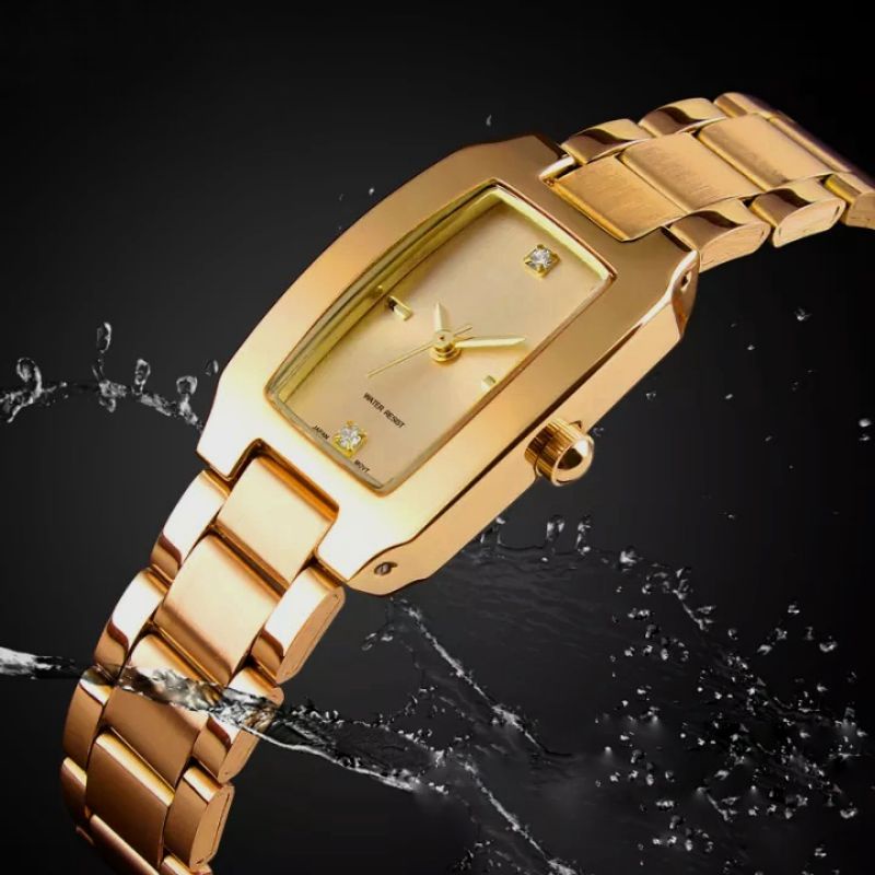 JAM TANGAN WANITA CASUAL RANTAI STAINLIS STELL MIRETE ORIGINAL TAHAN AIR JAM WANITA MODEL PERSEGI-7