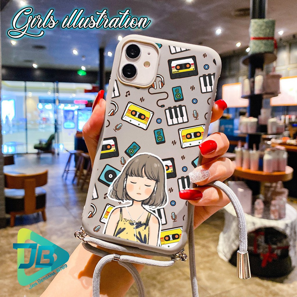 SOFTCASE SLINGCASE TALI LANYARD CANDY GIRLS OPPO VIVO XIAOMI SAMSUNG REALME IPHONE ALL TYPE JB4656