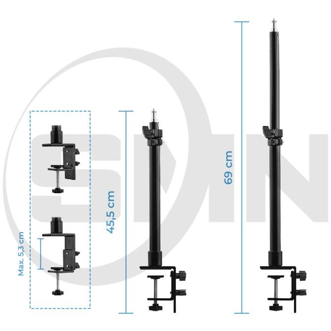 Tabletop C-Clamp Mount Stand With Rotating Ballhead For Camera Ae-Dms1