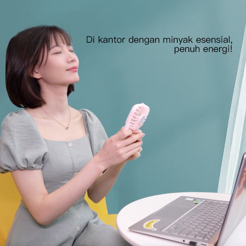 Kipas Aromaterapi OMFU Spray Kipas Angin Murah Omfu Portable Air Diffuser Aromatherapy 2in1