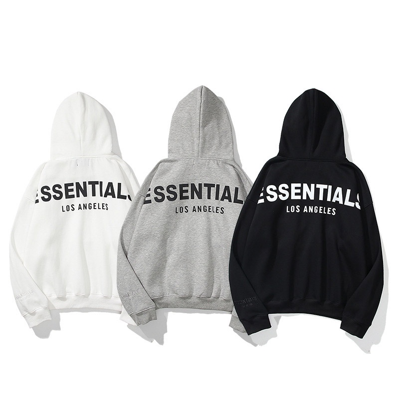 New Men's Essentials Hoodies Sweatshirt Reflective Letters Printing Fleece Oversized Hoodie Fash
