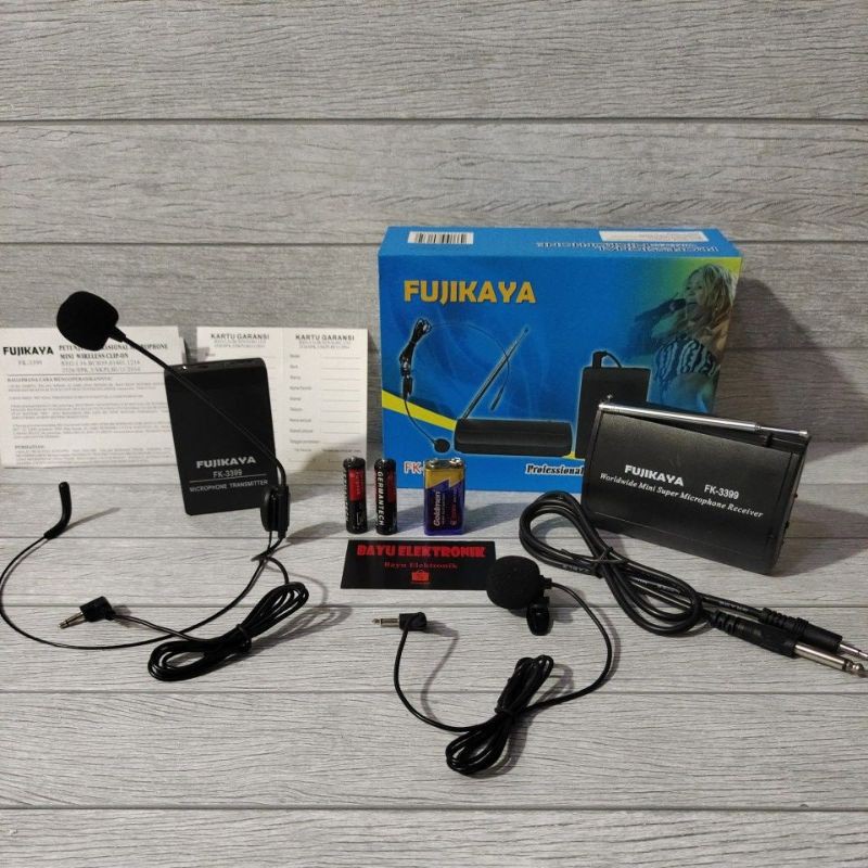 FUJIKAYA FK 3399 Mic Wireless Microphone CLIP ON + Headset