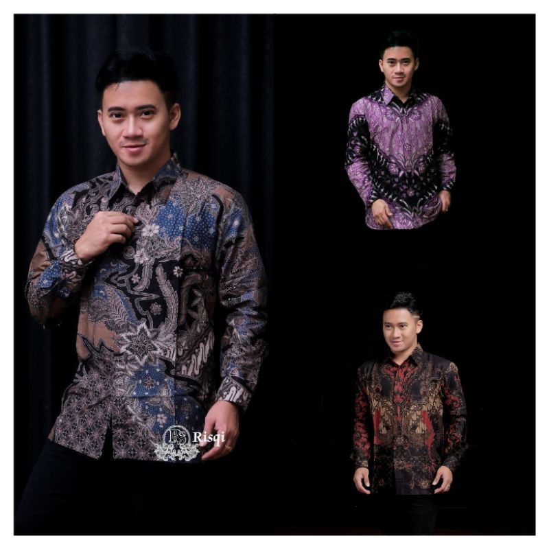 0KEMEJA BATIK PRIA LENGAN PANJANG SIZE M L XL XXL BAJU BATIK KANTOR