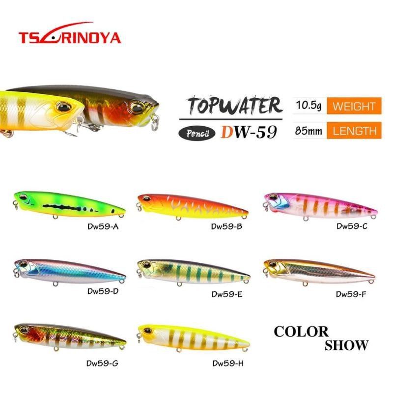 LURE  WTD TSURINOYA DW59 / 10 GR - 8.5 CM / TOP WATER