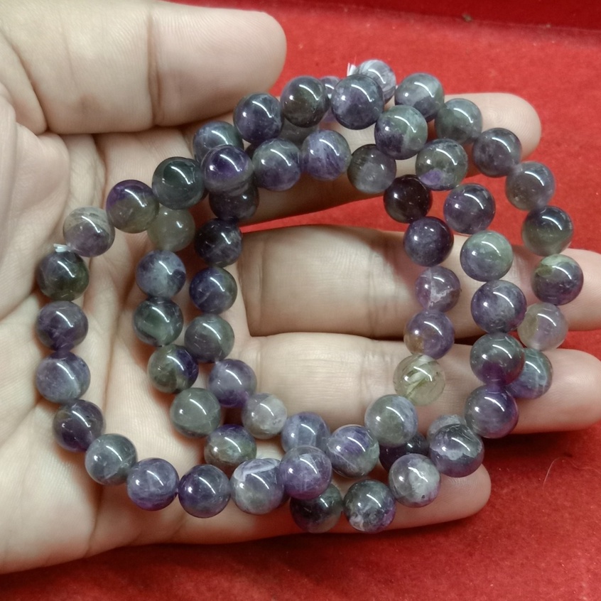 Gelang Batu Akik Kecubung Ungu