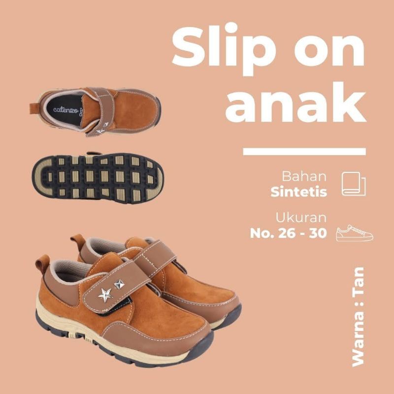 SEPATU SEKOLAH ANAK LAKI-LAKI - CSO 014 | Sepatu Slip On Anak | Sepatu Selop Anak