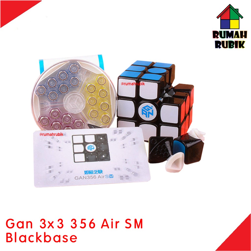 Rubik 3x3 Gan 356 Air SM Blackbase Magnetik