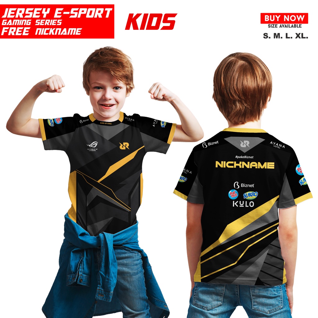 KAOS JERSEY ANAK GAMING RRQ 2021 GRATIS CUSTOM NAMA