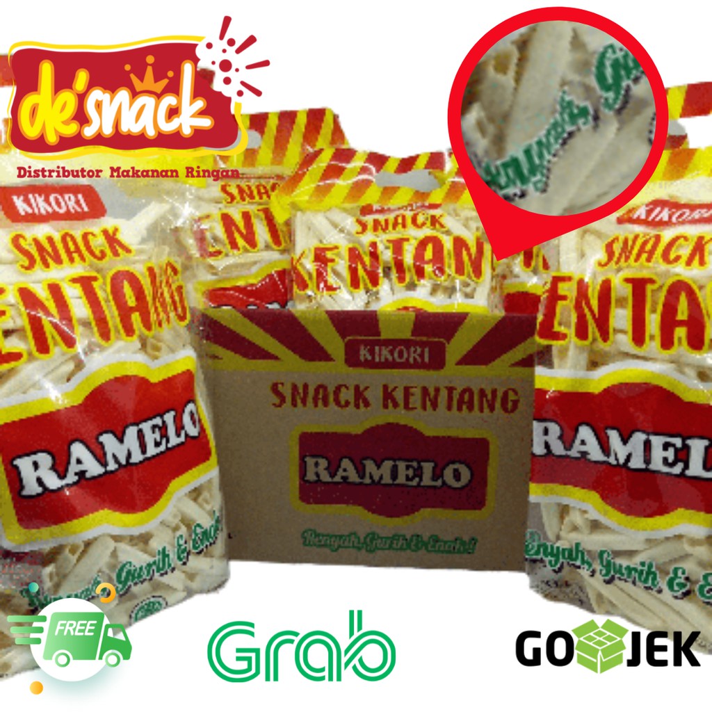 

Distributor/Grosir/Snack/Cemilan/KIKORI SNACK KENTANG RASA ORIGINAL Merk Ramelo