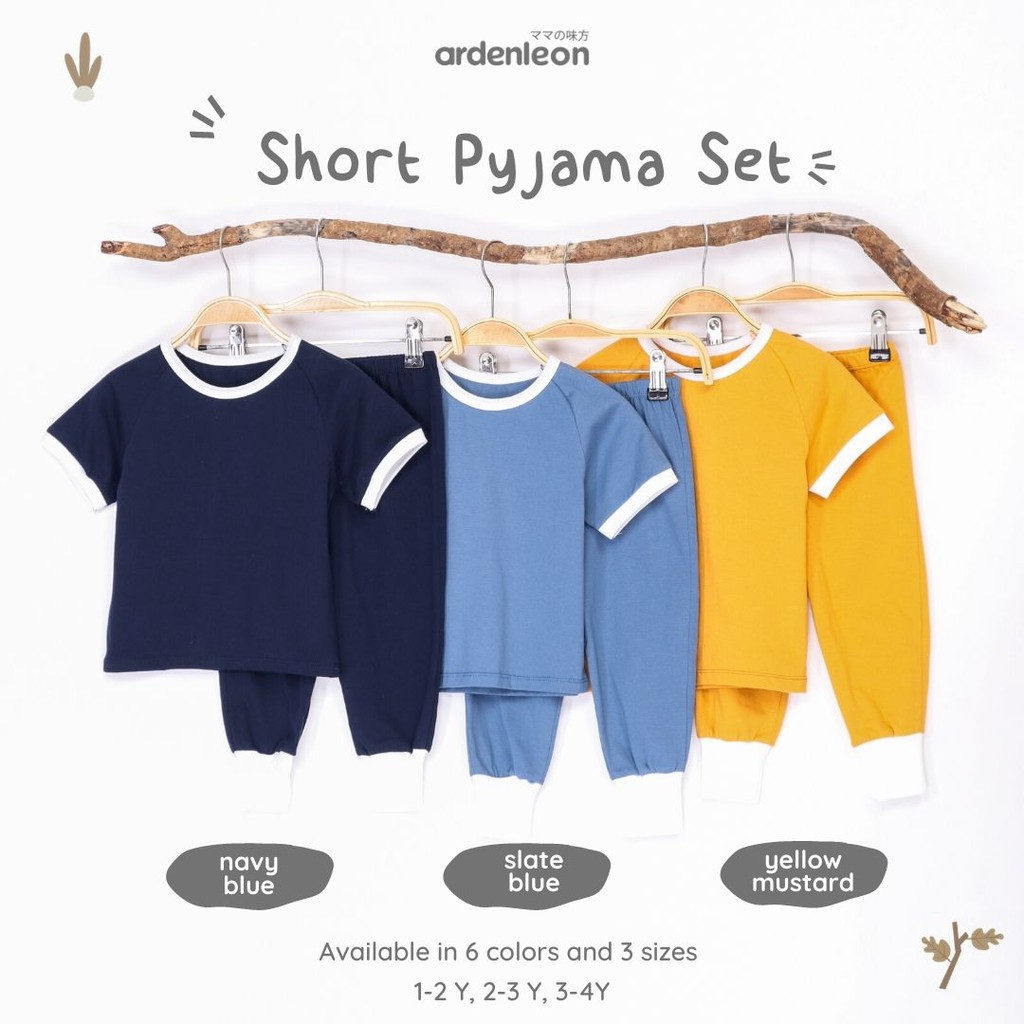 ARDENLEON Short Sleeves Pyjama Set Atasan Pendek Celana Panjang SBC