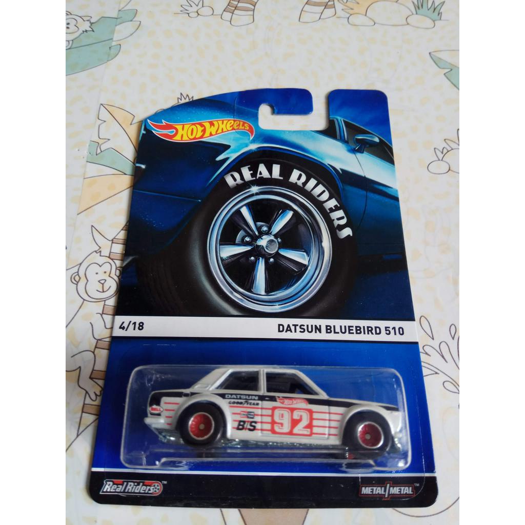 Hot Wheels - Datsun Bluebird 510 White Real Riders