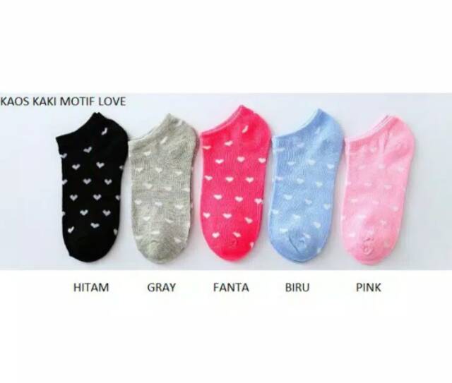 Kaos Kaki Semata kaki Love Polos Garis Salur/ Kaos Kaki Ankle Cute Toko Al Faruq