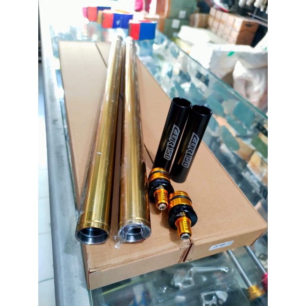 as shock/as shockbreaker depan 31mm + preload pnp cbr150/cb150 gold