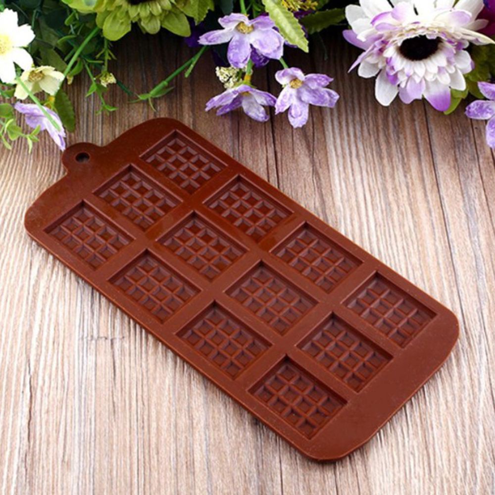 Cetakan Kue / Coklat / Waffle / Es Diy 12 Slot Bahan Silikon Anti Lengket