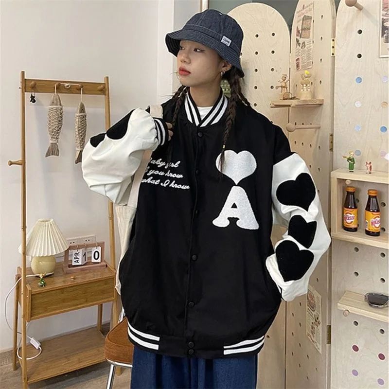 A love Jaket baseball / baseball jacket / baseball jaket / baseball jacket pria / baseball jacket wa