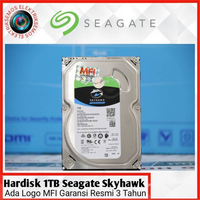 HARDISK 1TB SEAGATE SKYHAWK SURVAILLANCE ORIGINAL GARANSI 3 TAHUN RESMI SEAGATE