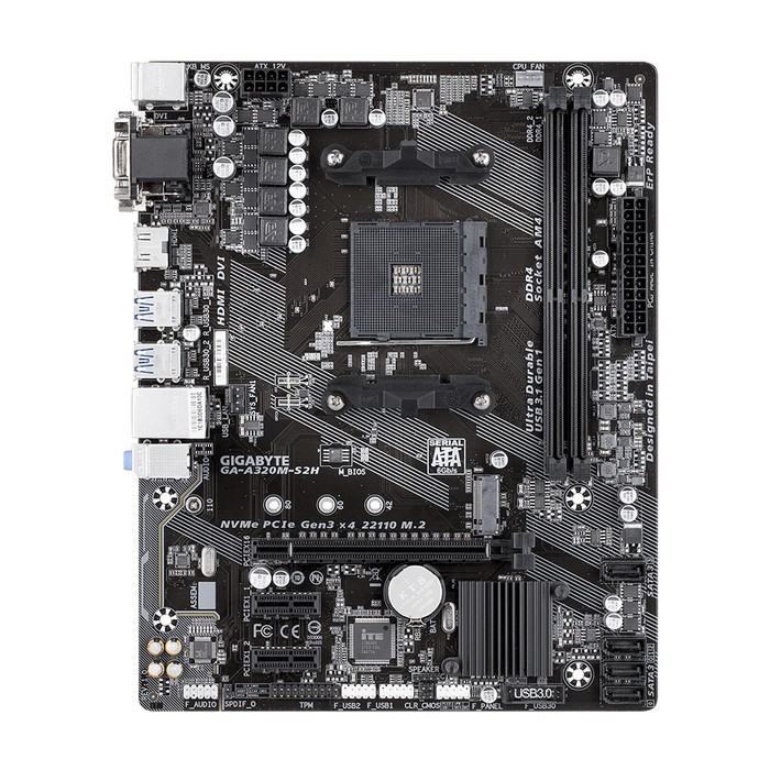 Mainboard Gigabyte A320M-S2H - AM4 - Mainboard AMD A320M 2SH - AMD AM4 Gigabyte A320MS2H