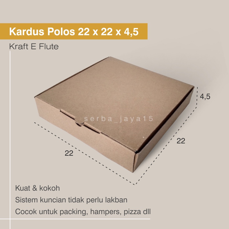 

KARDUS BOX POLOS HAMPERS / SOUVENIR 22 X 22 X 4,5 EFLUTE