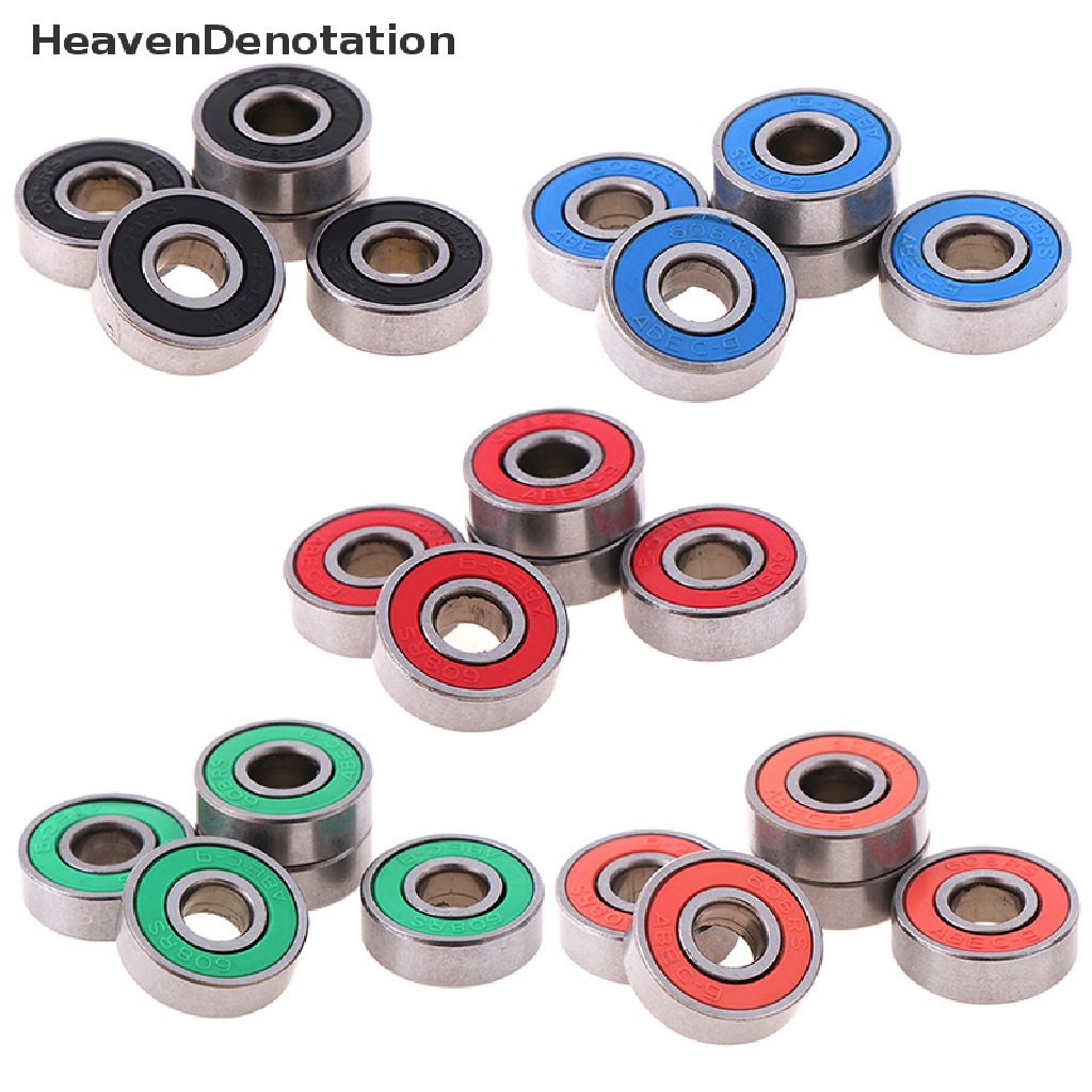 (Heavendenotation) 5pcs Abec-9 608rs Bearing Roda Roller Untuk Skateboard / Skuter