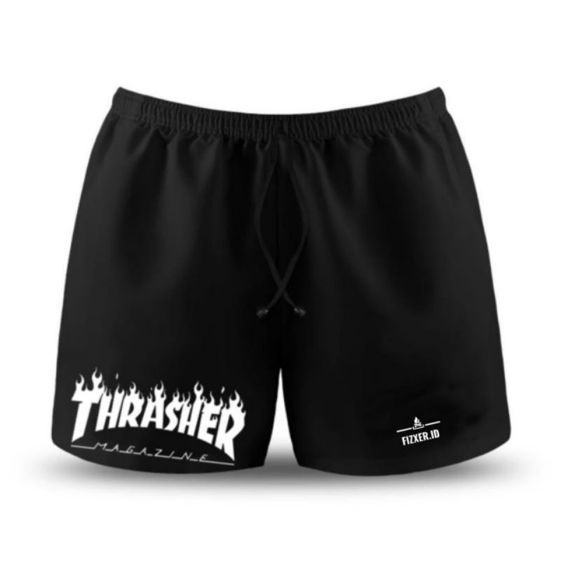 BEST SELLER | Boxer Api Black White Fire Celana Pendek Pria Surfing Distro