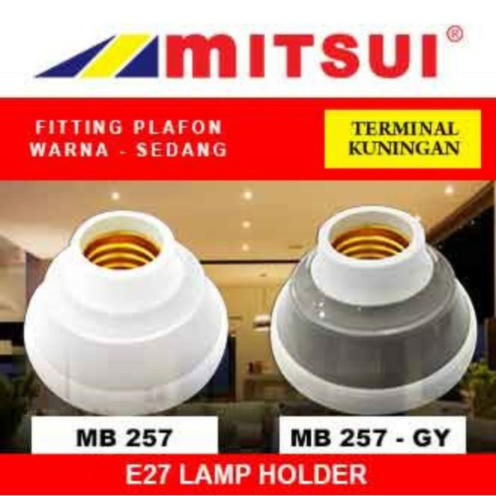 Fitting lampu Mitsui asli kuningan model tempel plafon MB257