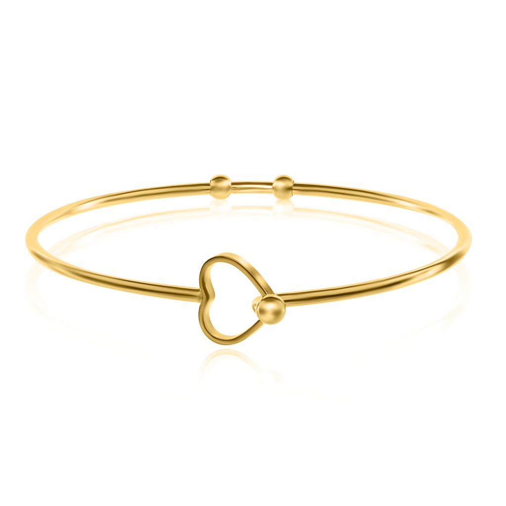 Nats Living Gelang  Bangle  Titanium Love Lock Emas Rose 