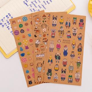  Stiker  Kertas Kraft Motif Kartun  Gaya Jepang  Retro untuk 