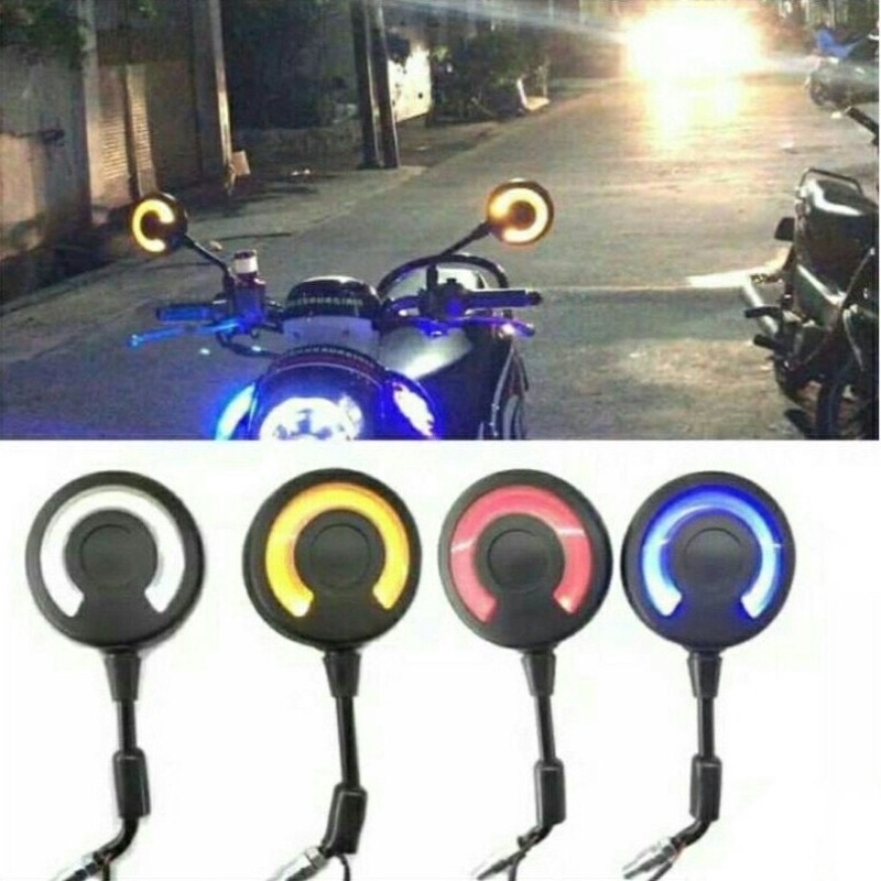 Spion Model Scoopy Lampu Led Spion Variasi Bulat Universal Scoopy,Fino,Vespa,Mio,Vario Dll
