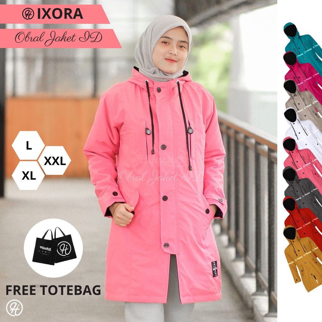 Hijacket Ixora Original Jaket Waterproof Wanita Muslimah 