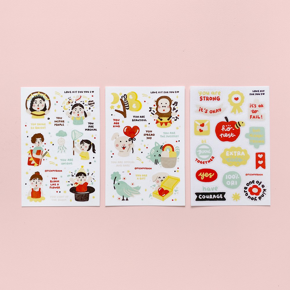 

Love Kit For You Bundle Sticker Peekmybook / Self Love Sticker / Stiker Bundle / Stiker Self Love / Self Love / Self Reflection Stickers