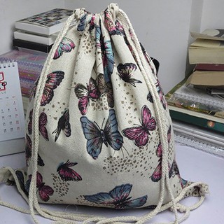 Tas Ransel Serut Travel Olahraga Bahan Kanvas Gaya Retro Tas Ransel Serut Travel Olahraga Bahan Kanvas Gaya Retro