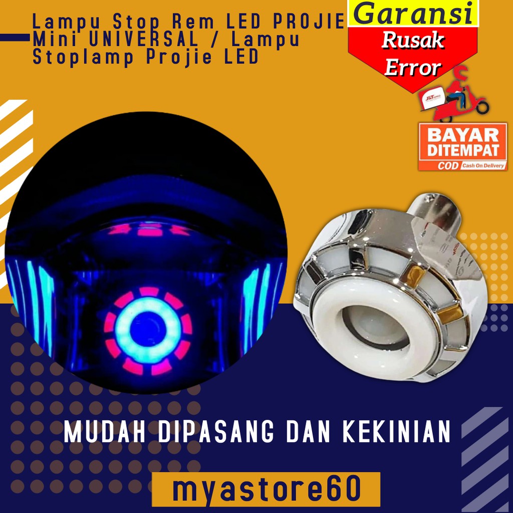 Lampu Stop Rem Belakang LED PROJIE Mini UNIVERSAL Lampu Stoplamp Merk Projie LED Variasi Motor ACDC